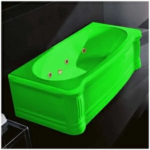 Ванна Gruppo treesse New Classic STX-V677B-DX-ZE зелёная с гидромассажем и дезинфекцией прямоугольная правая  с золотой фурнитурой