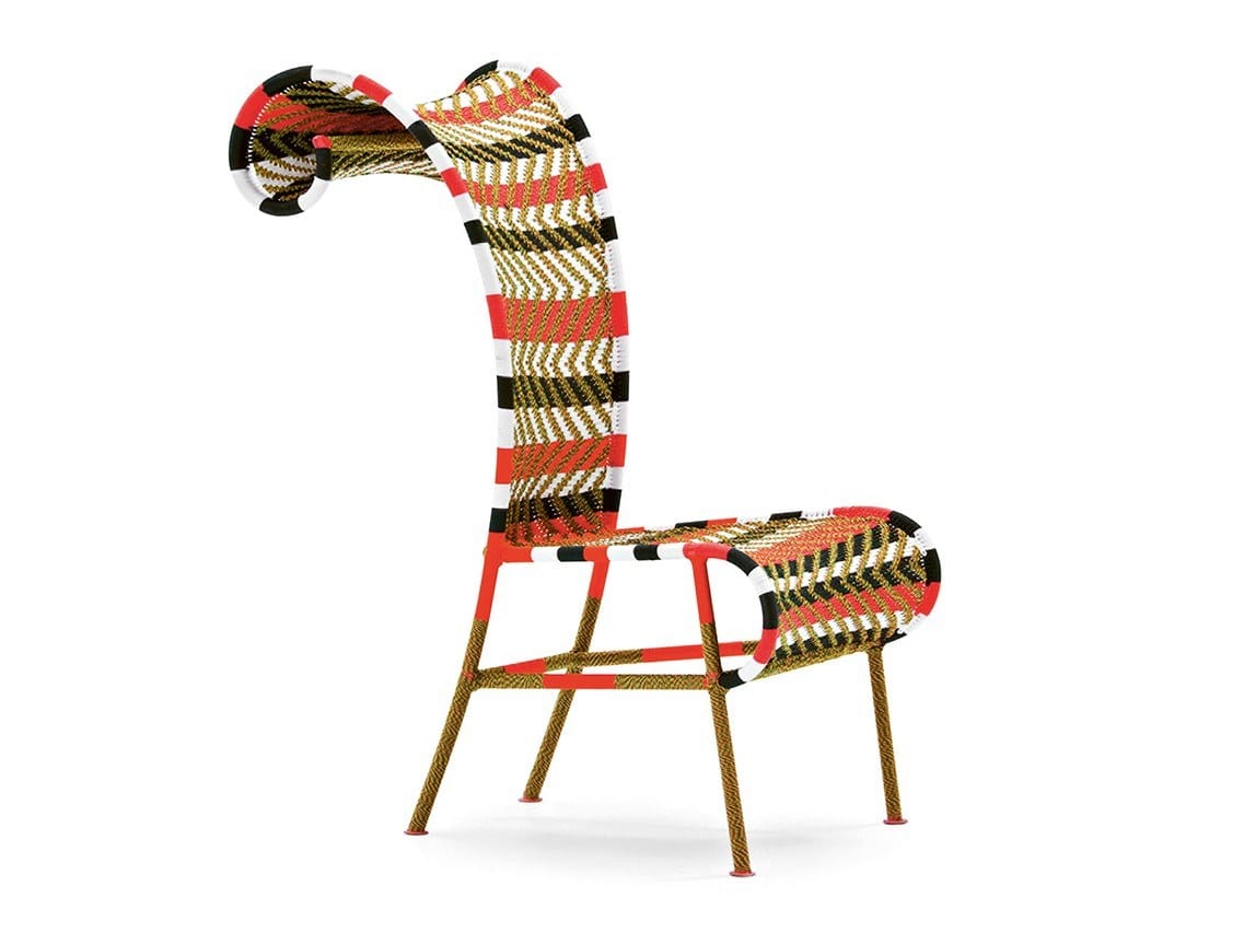 Стул из плетеной полиэтиленовой проволоки с высокой спинкой MOROSO M'afrique ARCH-00143465