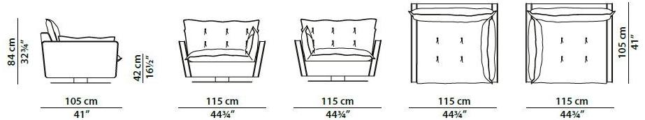 BAXTER Поворотное кожаное кресло с подлокотниками Sorrento sun-id-1422254 - Вид №5