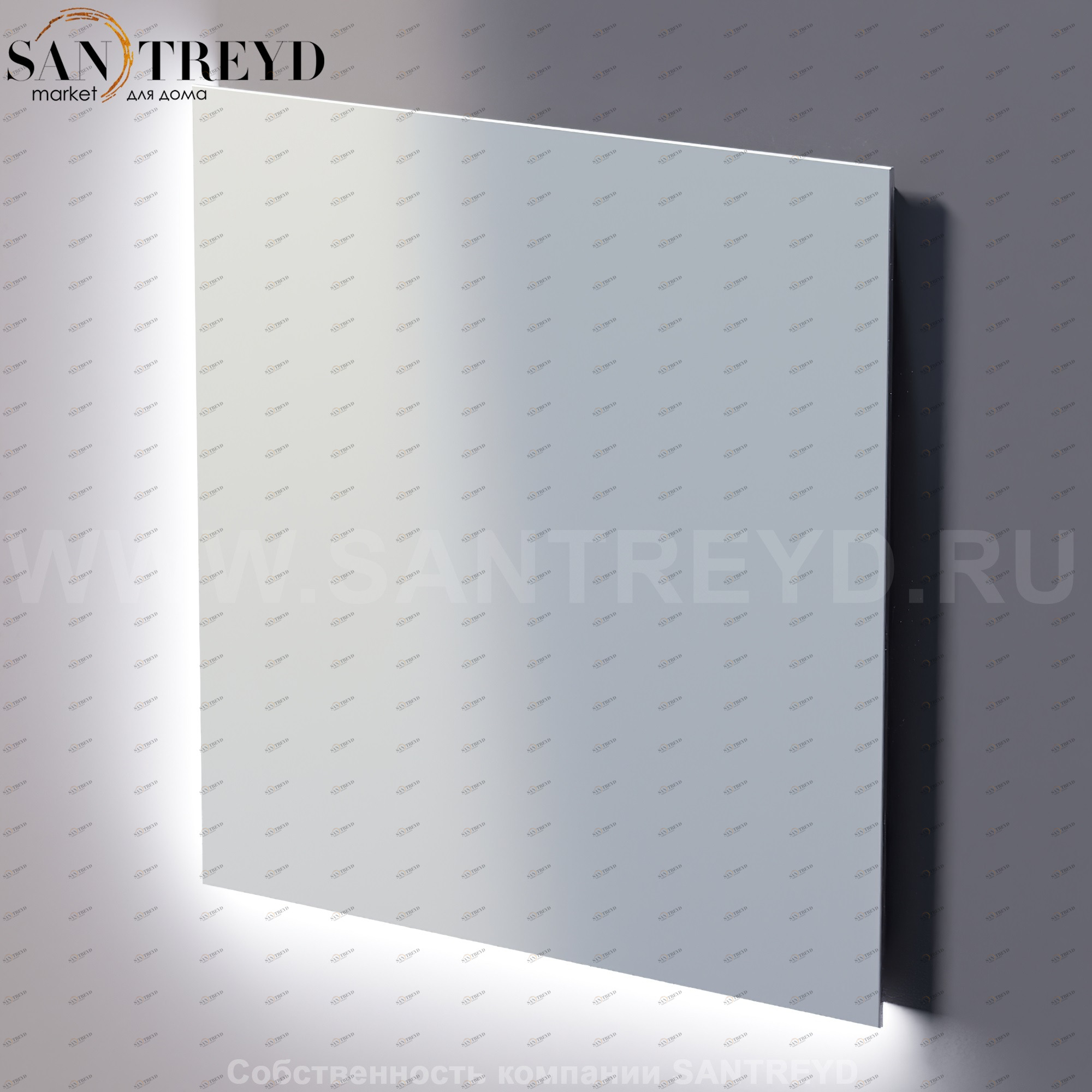 Agape NUDO LED Прямоугольное горизонтальное зеркало с LED подсветкой: длина 80 см, высота 80 см ASPE0808