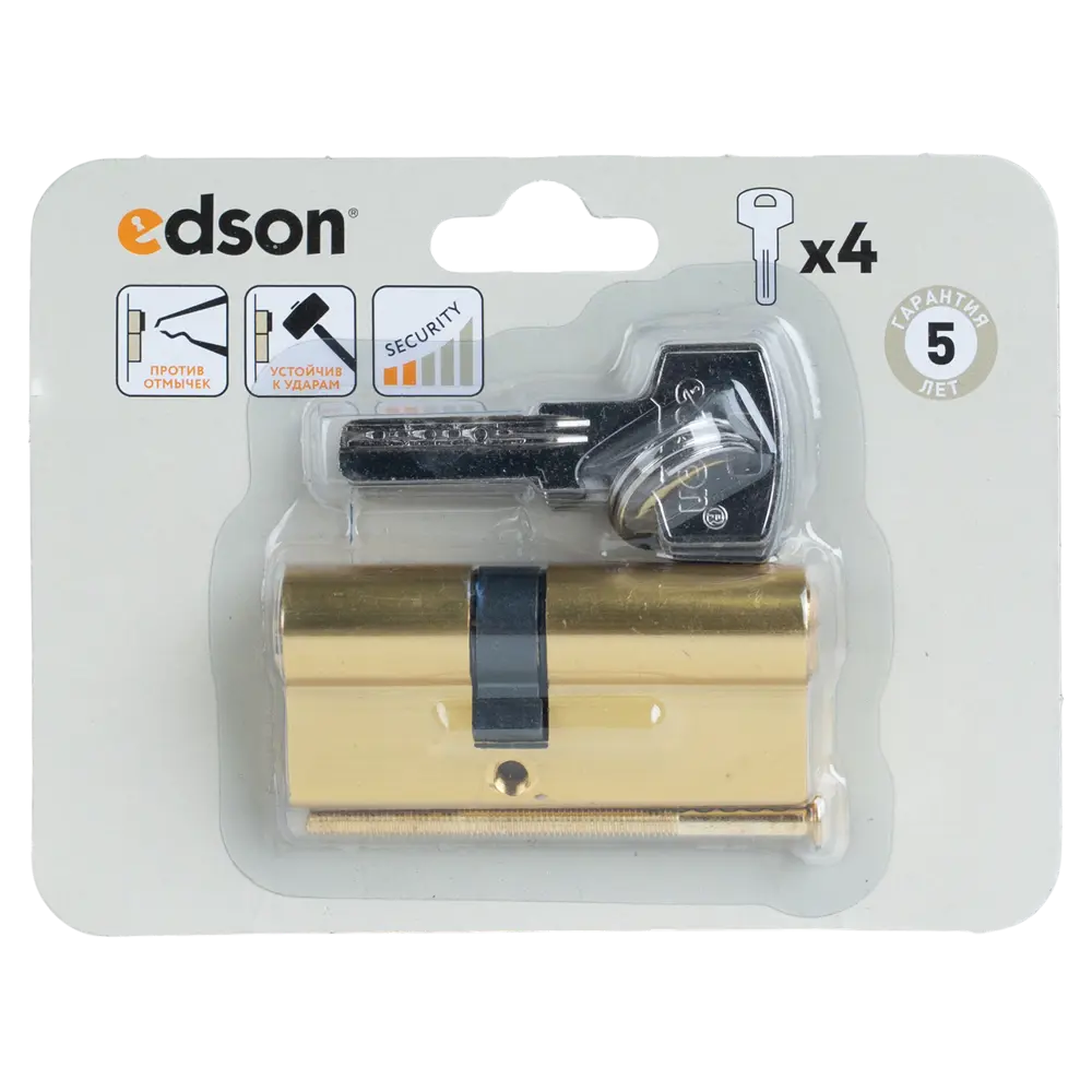 Цилиндр EDS-CYL 30x40 мм ключ/ключ цвет латунь 89404640 STLM-2025196 EDSON  - Вид №4