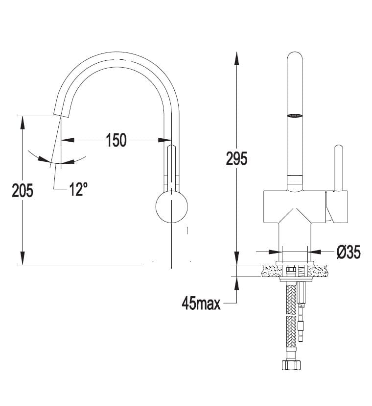 Смеситель для кухни с поворотным изливом OMNIRES Y ARCH-00011701 - Вид №2