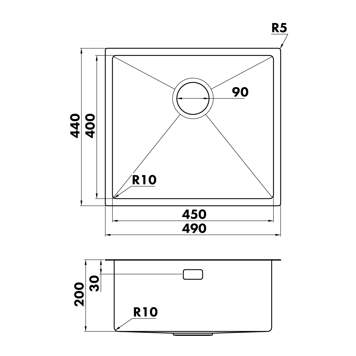 Кухонные мойки Eco Marino SME-490.A SEAMAN  - Вид №1