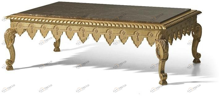 OAK Журнальный столик из лакированного дерева с мраморной столешницей Galleria sun-id-1431343