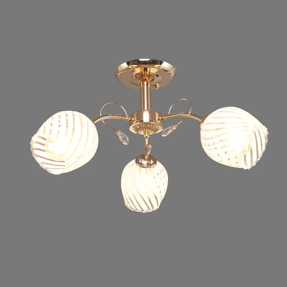 Люстра потолочная «Арабеска» КС30068/3С, 3 лампы, 9 м², цвет белый/золотой КЛЮЧНИК STLM-2064835 - Вид №2