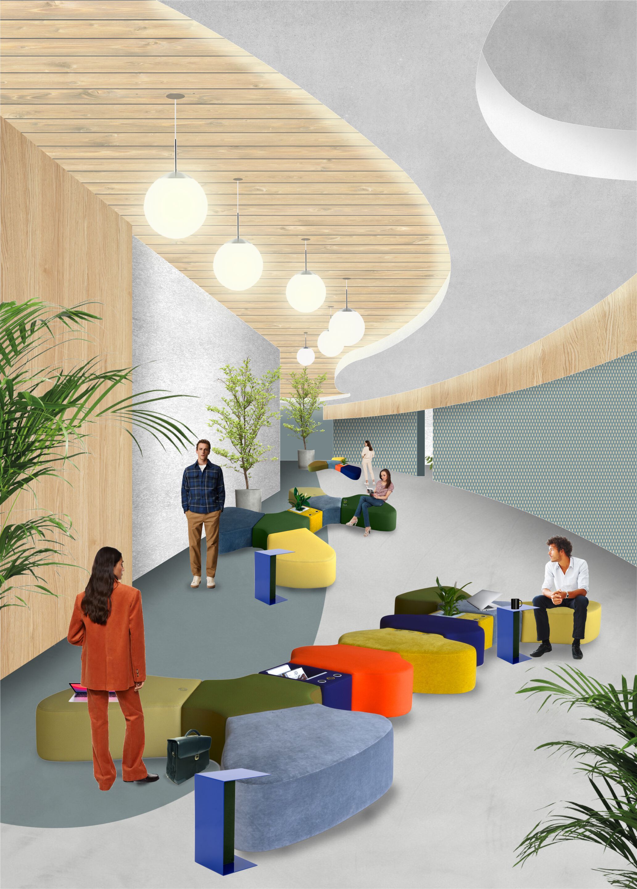 Состав пуфиков с электрическими розетками Adrenalina Sir-pent ARCH-00025289 - Вид №1