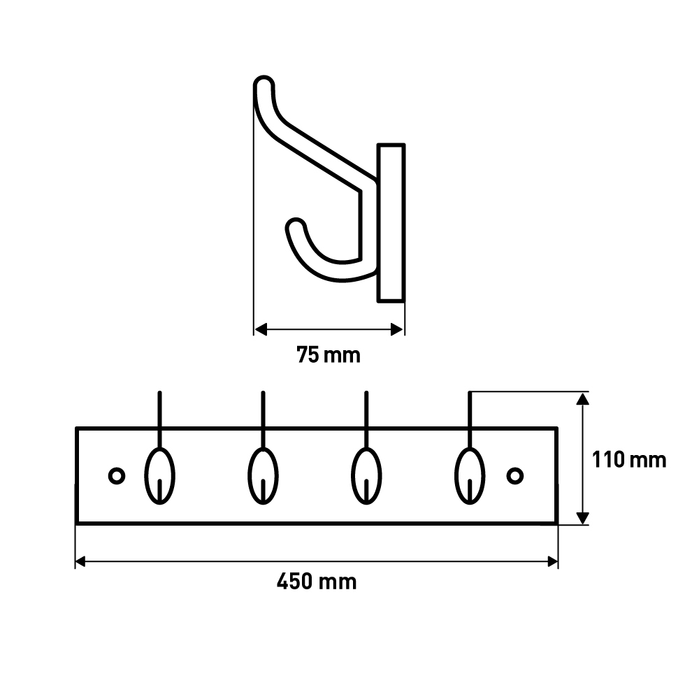 Вешалка для пальто и шапки , 450x110x75 мм, сосна LJPS0010 Public Steel Россия  - Вид №5