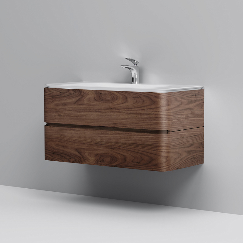 M30FHX1002NF База под раковину подвесная 100 см ящики орех текстурированная шт AM.PM Sensation - Вид №4