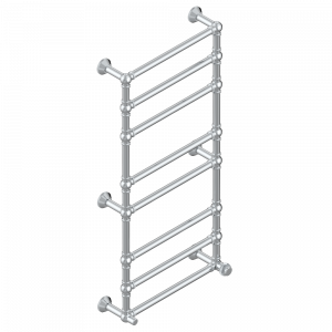 U4D-TWK8H1 Полотенцесушитель Традиционный рифленый, 8 перекладин, 623 мм x 1323 мм, водяной, с 1 декоративной крестовой рукояткой Thg-paris Diplomate Royale Хром