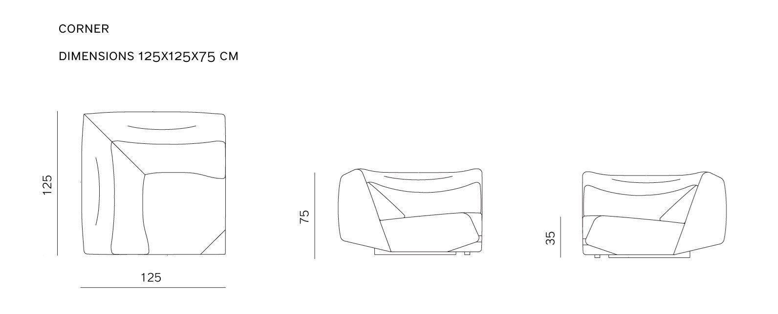 Модульный угловой диван из ткани prostoria Отсутствует ARCH-00036568 - Вид №5