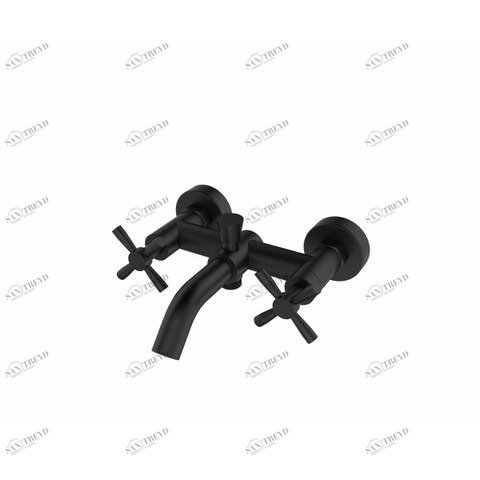 Orange Mia M34-100B двухзахватный смеситель для ванны/душа без аксессуаров, цвет: черный матовый никель sun-id-1517322