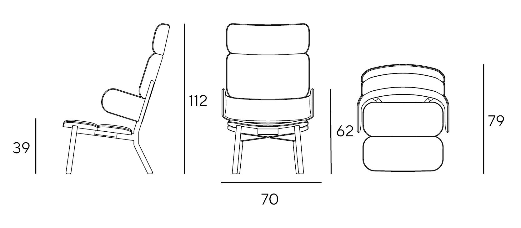 Тканевое кресло с подлокотниками Innova Imbottiti Bands ARCH-00028031 - Вид №3