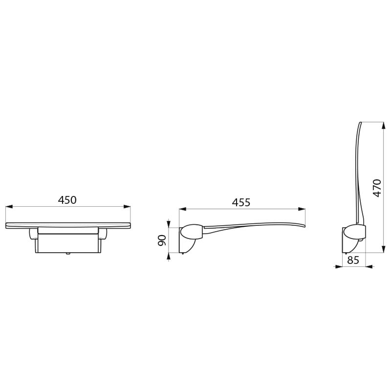511920C Откидное сиденье для душа Be-Line DELABIE  - Вид №1