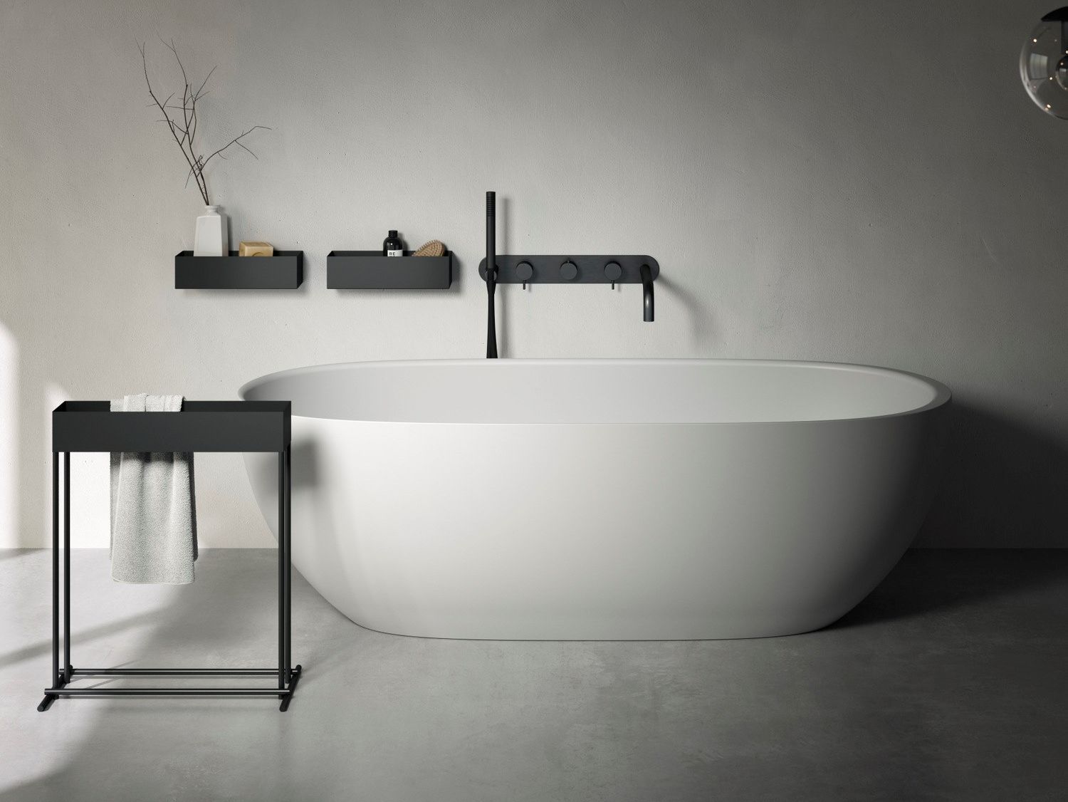 Овальная ванна в Korakril™ Ice White Rexa HOLE ARCH-00137844