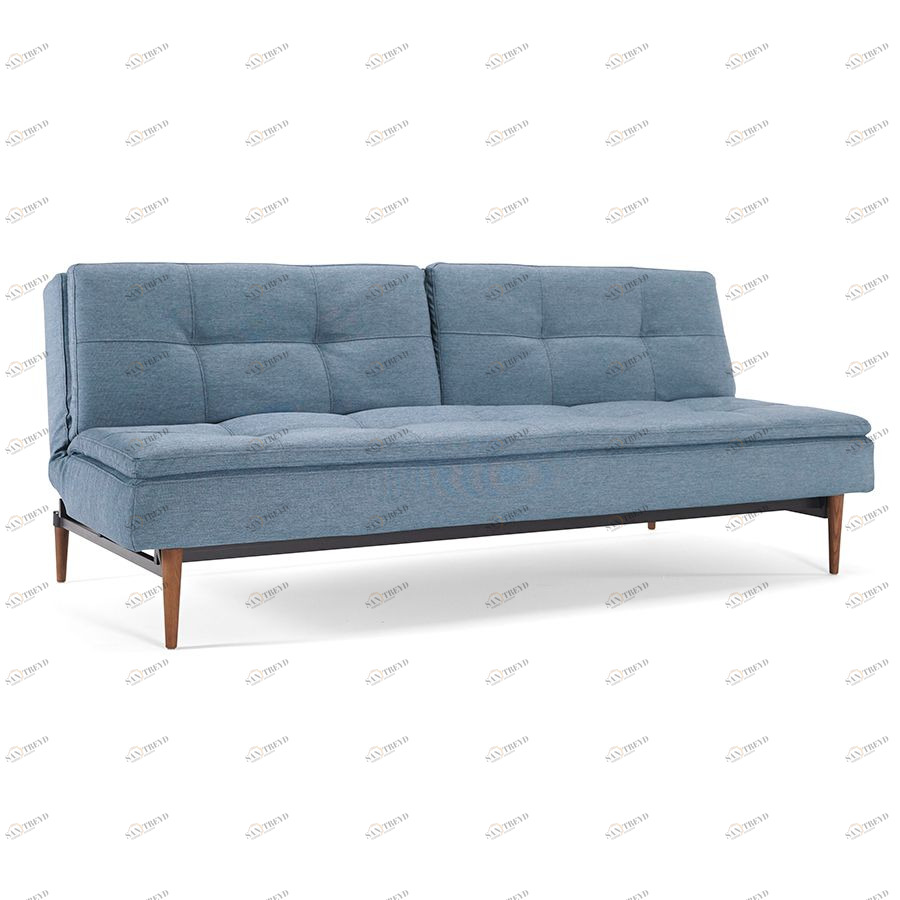 Диван Dublexo c ножками Styletto из темного дерева и черной рамой, индиго Innovation Living DUBLEXO558