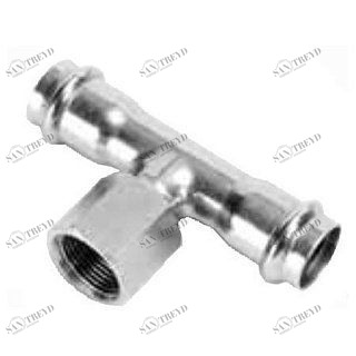 Тройник В-пресс 28 x 1/2" x 28 нержавеющая сталь IBP PS4130G0280428