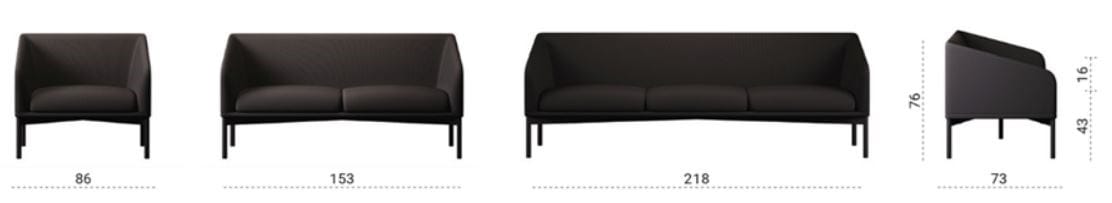 2-местный тканевый диван Las Mobili Jetset ARCH-00117863