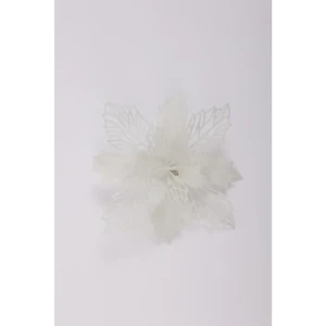 Елочная игрушка Цветок рождественский KREAFORTA 15x15 см белый