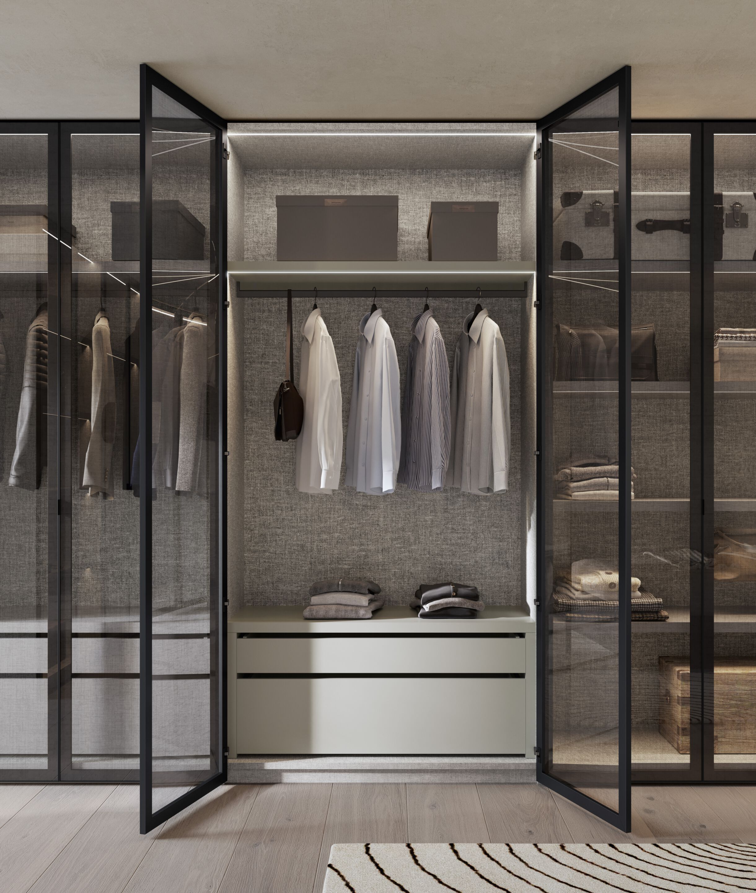 Модульный шкаф со стеклянной распашной дверью Dall'Agnese Wardrobe Collection ARCH-00098116 - Вид №2