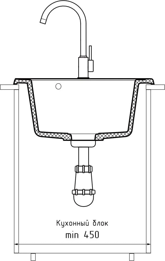 Кухонная мойка Кварц QUARZ S652 GranFest 8-S652 - Вид №1