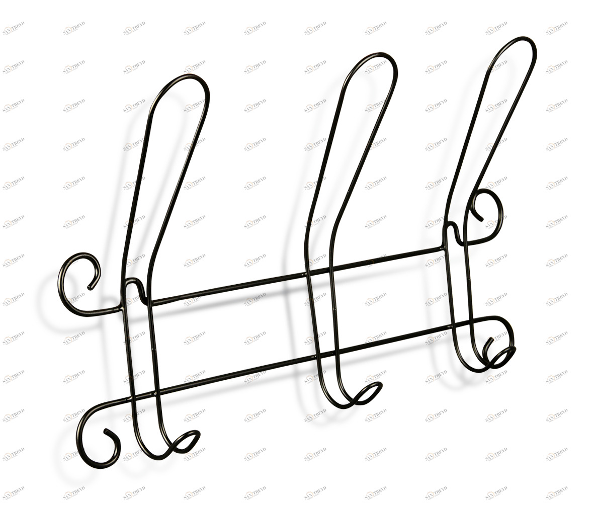 Вешалка Настенная Graciya zavit 3 чёрная SHEFFILTON ДИЗАЙНЕРСКИЕ 015073 Чёрный 