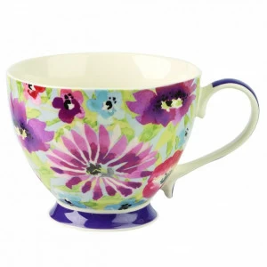 Кружка фарфоровая 415 мл фиолетовая "Спрингфилд" CHURCHILL ЦВЕТЫ 00-3952084 Зеленый;фиолетовый
