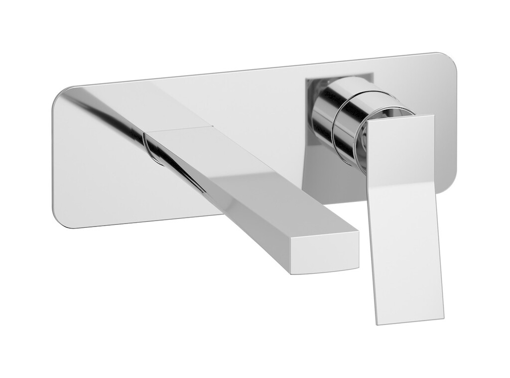 Встроенный в стену смеситель для раковины на 2 отверстия в комплекте с донным клапаном WE ARE IB wn250cc Chrome Wave