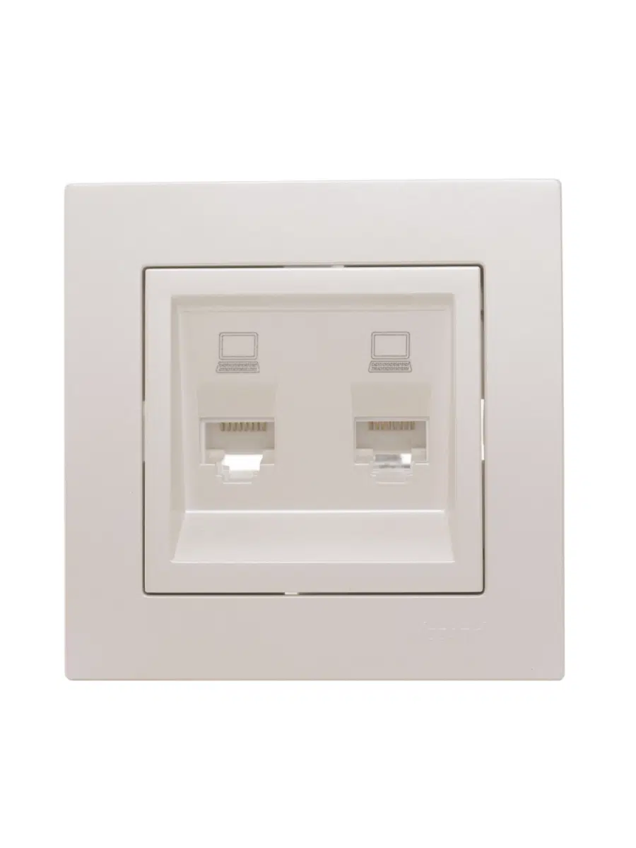 VESNA Розетка компьютерная 2-ая жемчужный LEZARD 742-3088-141 - Вид №7