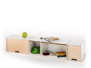 Низкий березовый ТВ-шкаф