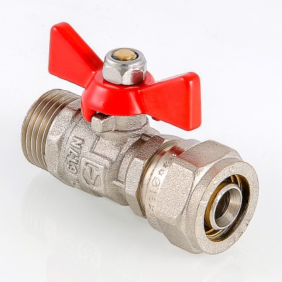 VT.341.N.1604 Кран шаровой с обжимным соединением и наружной резьбой Valtec 16 х 1/2"  - Вид №1