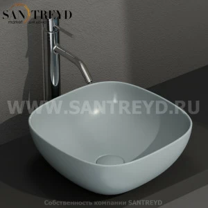 B6Q38BL Накладная раковина на столешницу  квадратная Ceramica Globo T-EDGE