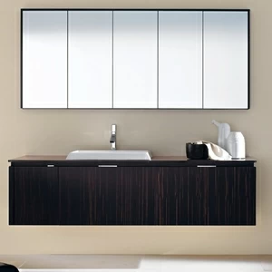 Комбинация ванной комнаты FLY120 в отделке Diamond Ceramic /Ebano/ Vetro L22 Nero MILLDUE FLY