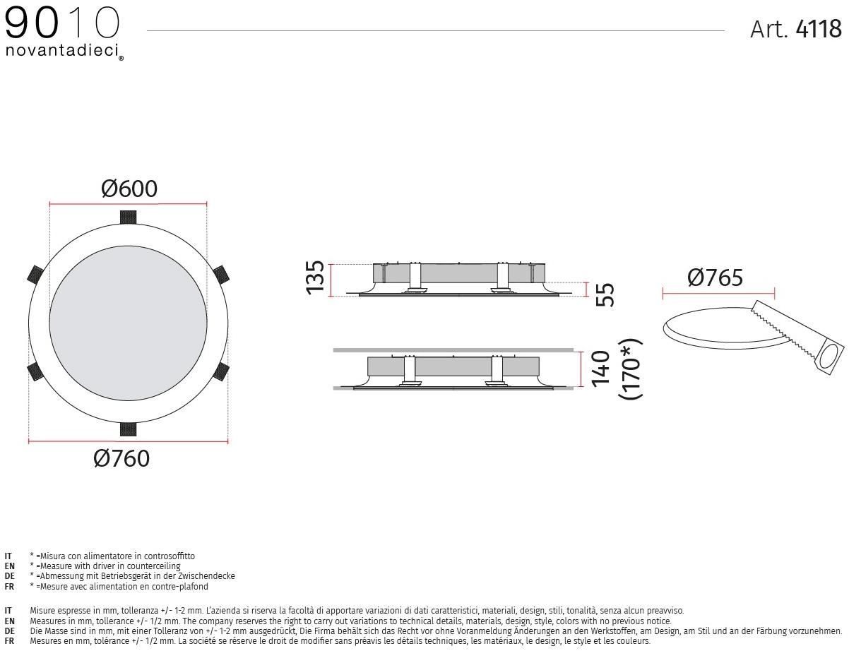 9010 novantadieci Встраиваемый потолочный светильник led из cristaly®  4118 / 4118b  - Вид №3