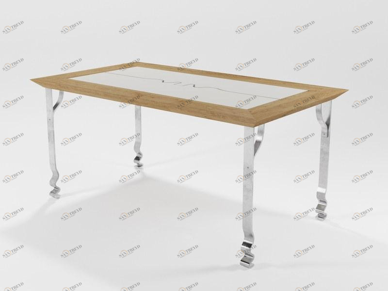 Barel Стол из массивного чугуна ручной ковки и дуба sun-id-1412447