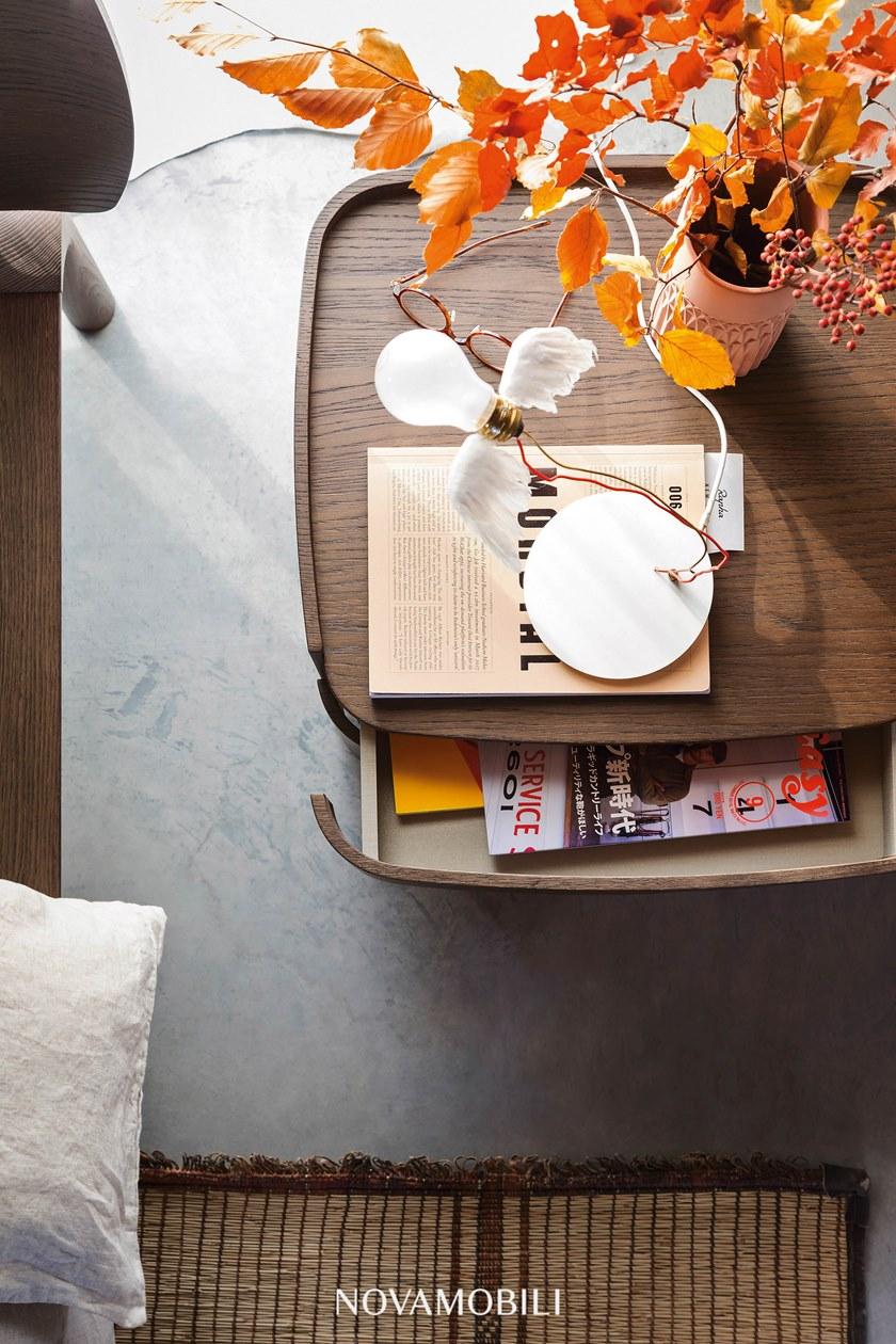 Novamobili Прямоугольная прикроватная тумбочка из дуба с ящиками Norman sun-id-1514340 - Вид №2