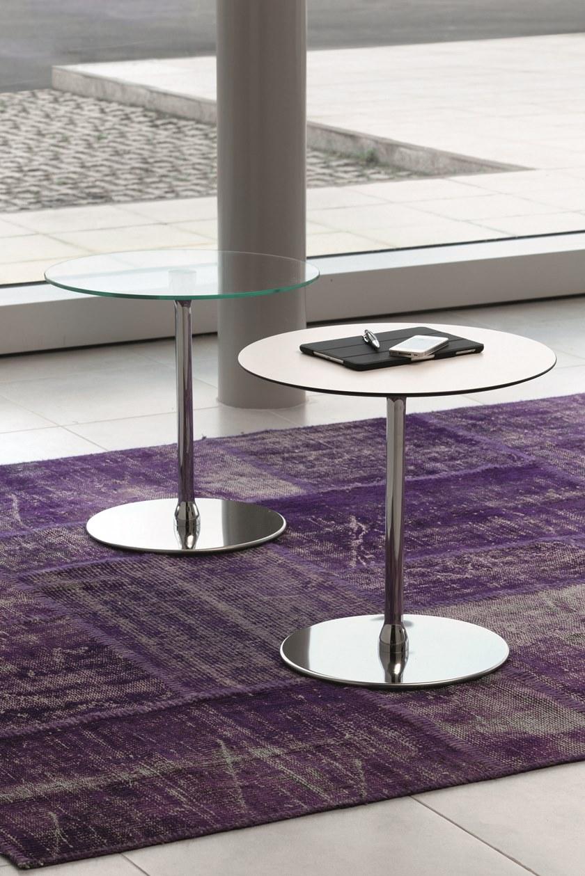 VAGHI Круглый журнальный столик из ламината и металлической основы Calice Tt1 - Вид №5