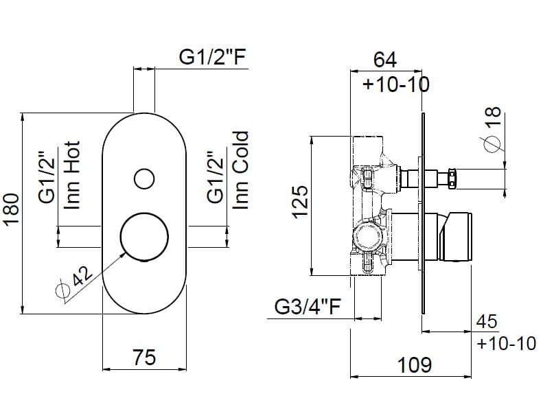 Встраиваемый смеситель для душа CARIMALI Race ARCH-00033202 - Вид №2