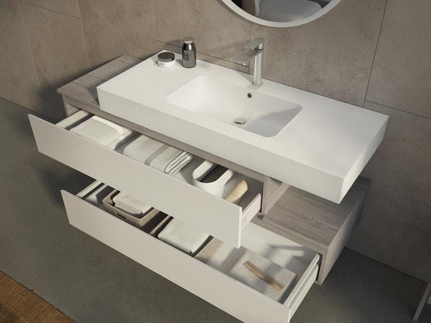 LEGNOBAGNO Настенная тумба под умывальник с ящиками Freedom lineare sun-id-1405890 - Вид №1