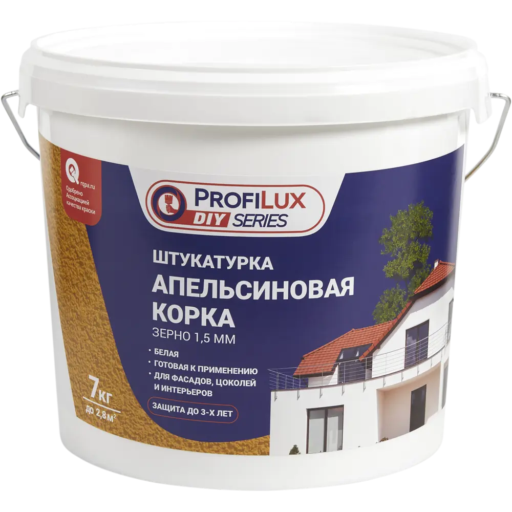 Декоративная штукатурка Profilux с фактурой апельсиновой корки 7 кг 82419182 STLM-0027012 - Вид №1