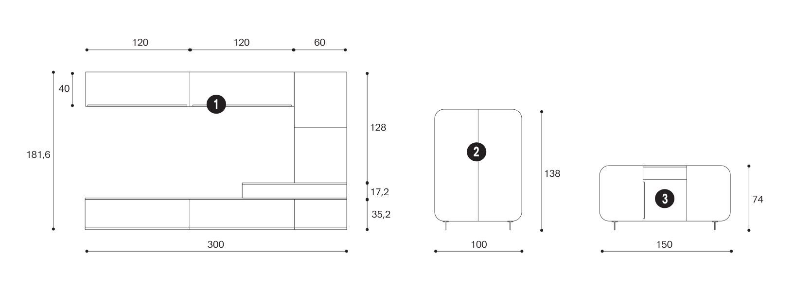 Оборудованная стена Giessegi день за днем ARCH-00013918 - Вид №1