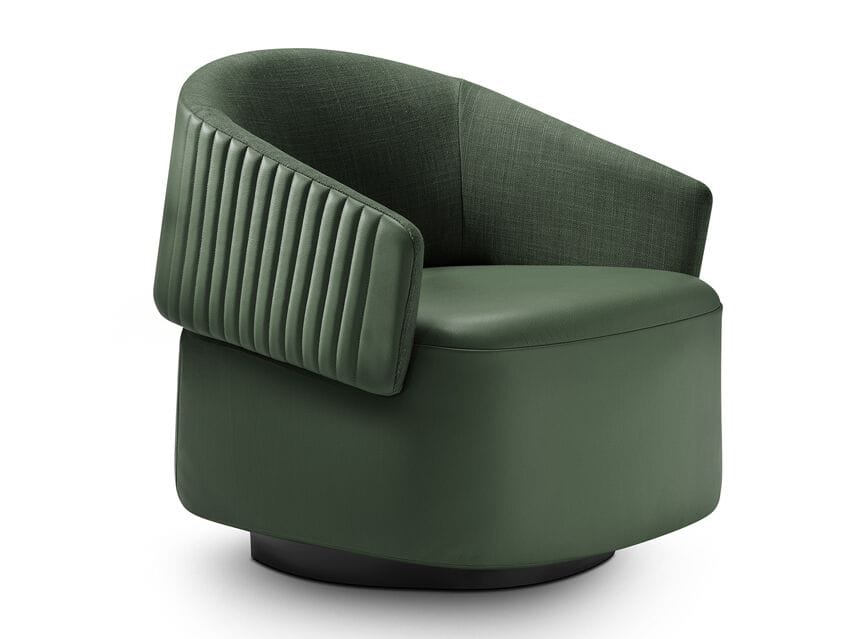 Кожаное и тканевое кресло с подлокотниками i 4 Mariani Twibe ARCH-00002140