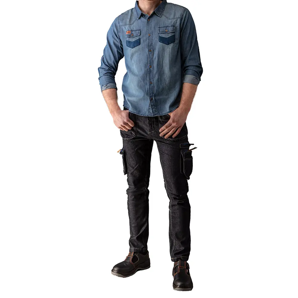 Рубашка Neo Tools Denim темно-синяя размер M рост 181 83304104 STLM-2038754 - Вид №4