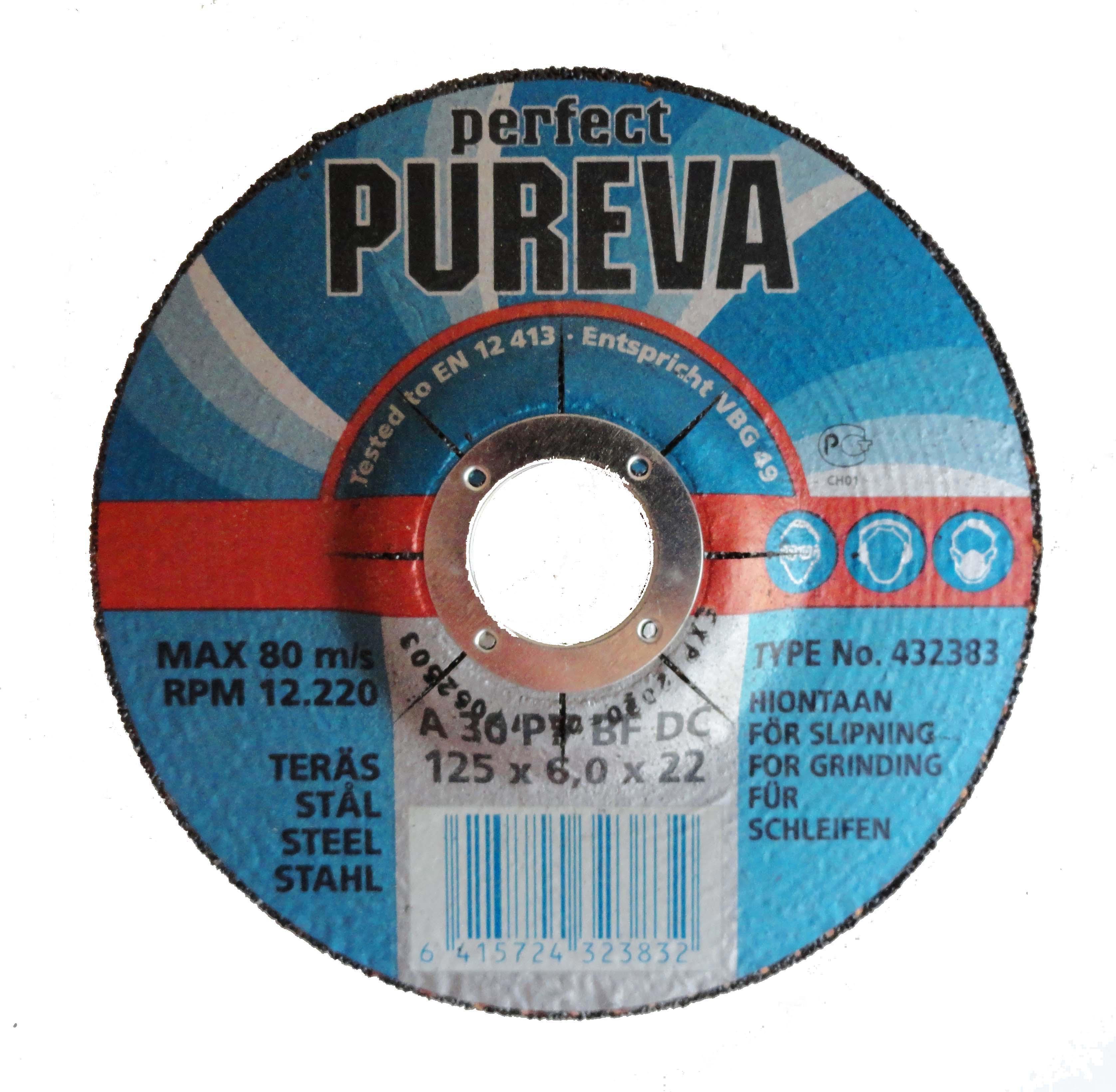 90241510 Диск зачистной по стали 432383 125x22.2x6 мм STLM-0146403 PUREVA