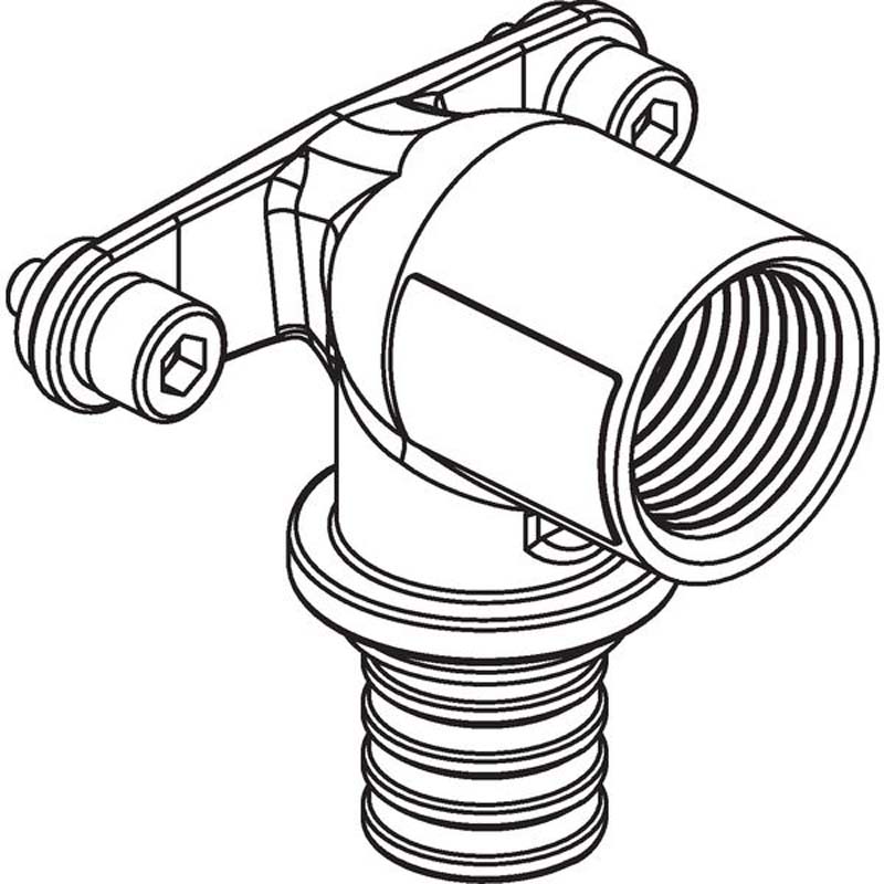 Водорозетка надвижная В удлиненная латунная REHAU 20х1/2" с креплением 138451 - Вид №3