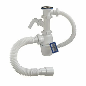 Сифон 1 1/2 40 с отвод, переливом, гибк. трубой  А-4010 ( О)  А-4010