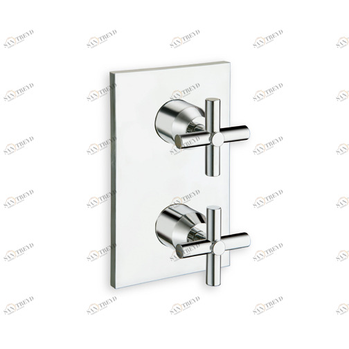 CRIXV753 Внешние части термостатического смесителя для душа / ванны для CRICS800 с 3 выпускными запорными вентилями и металлической пластиной Cristina Rubinetterie 