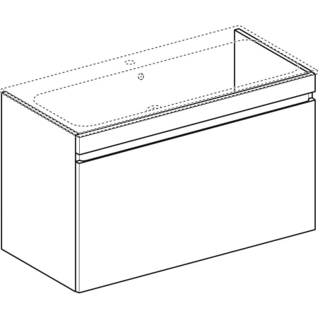 869562000 Шкафчик для встраиваемой раковины Geberit Renova Plan, с одним выдвижным и одним внутренним выдвижным ящиком Geberit  - Вид №21
