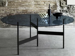 Living Divani Круглый стол из стали и стекла