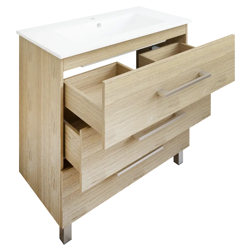 Тумба под раковину напольная Sanflor «Мадрид» 90x84 см цвет вяз STLM-2178654 - Вид №2