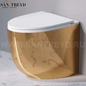 S557T0R0V7.250 Приставной унитаз напольный Золотистый A. e T. Italia Dot Италия